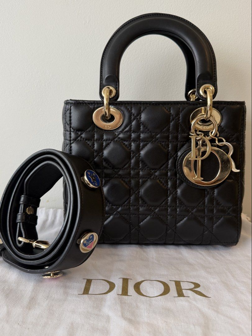 LADY DIOR BLACK SMALL (Category: Luxury Bags & Wallets) located in Makati City. Submitted by theladyluxxe (Listing ID 1468743104, Image 1). Description: 𝐎𝐍 𝐇𝐀𝐍𝐃 ✨ LADY ABCDior SMALL✨ Black with GHW Excellent Condition minimal hairline scratches on hardware Comes with ABC Strap, dust bag & certificate of authenticity Store Price ₱390k 🏷️ 190k for 3mo LA Nego for cash 💳 MOP: BPI/Bank Transfer/Gcash/Maya/Paypal DISCLAIMER: theladyluxxe is NO