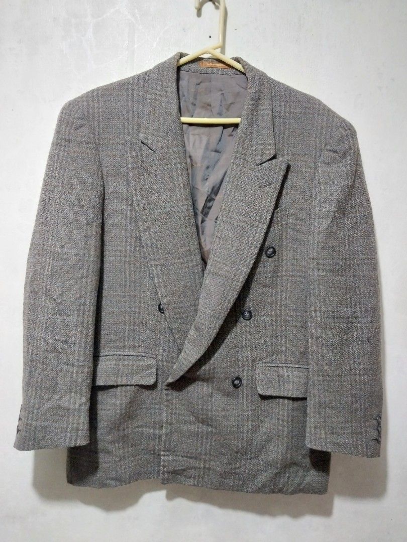 Lancel Paris Grey plaid tweed blazer (Category: Coats, Jackets and Outerwear) located in Manila. Submitted by PrinceDani.Clothing (Listing ID 1468796676, Image 2). Description: lancel paris gray plaid wool blazer large fit 22in width 29in length 19in shoulder 23in sleeves excellent condition .