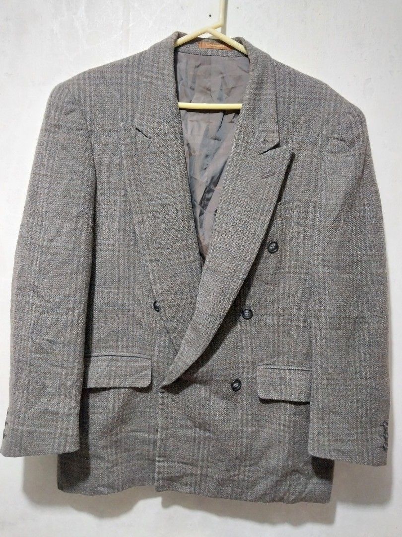 Lancel Paris Grey plaid tweed blazer (Category: Coats, Jackets and Outerwear) located in Manila. Submitted by PrinceDani.Clothing (Listing ID 1468796676, Image 3). Description: lancel paris gray plaid wool blazer large fit 22in width 29in length 19in shoulder 23in sleeves excellent condition .