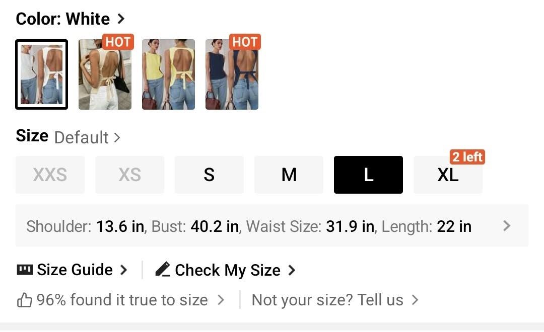 LARGE White Sexy Backless Top Blouse (Category: Sleeveless) located in Caloocan City. Submitted by ibado (Listing ID 1468788705, Image 3). Description: Bnew Please see picture for exact product measurment No when worn.
