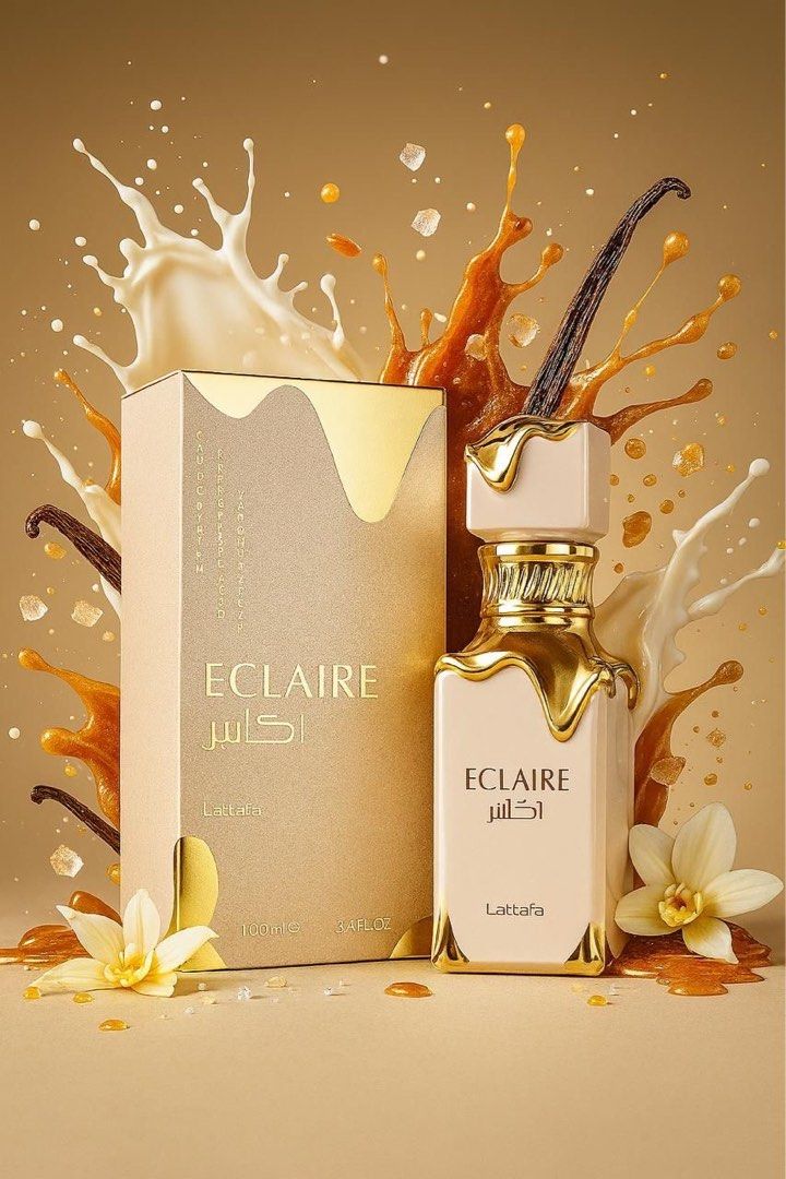 Lattafa Eclaire Eau de Parfum 100ml (Category: Fragrance & Deodorants) located in Mandaue City. Submitted by cathiii15 (Listing ID 1468890110, Image 2). Description: - Brand: Lattafa Eclaire Eau de Parfum - Size: 100ml, brand new in original unopened packaging -100% Authentic, direct from UAE - Scent Profile: Sweet gourmand with rich notes of caramel, milk, sugar, honey, vanilla, and praline - Performance: Excellent longevity and projection - Ide