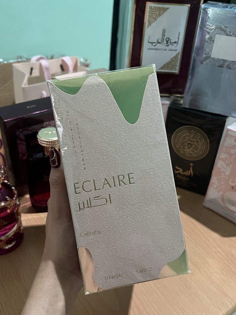 Lattafa Eclaire Eau de Parfum 100ml (Category: Fragrance & Deodorants) located in Mandaue City. Submitted by cathiii15 (Listing ID 1468890110, Image 1). Description: - Brand: Lattafa Eclaire Eau de Parfum - Size: 100ml, brand new in original unopened packaging -100% Authentic, direct from UAE - Scent Profile: Sweet gourmand with rich notes of caramel, milk, sugar, honey, vanilla, and praline - Performance: Excellent longevity and projection - Ide