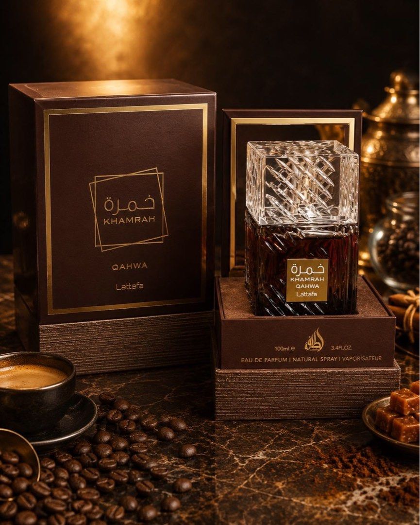 Lattafa Khamrah Qahwa Eau De Parfum 100ml (Category: Fragrance & Deodorants) located in Mandaue City. Submitted by cathiii15 (Listing ID 1468891585, Image 2). Description: - Item: Lattafa Khamrah Qahwa - Size: 100ml - Condition: Brand new, unopened, and still wrapped in original plastic seal - 100% Authentic, direct from UAE - Scent Profile: Warm, sweet, and spicy oriental with prominent notes of coffee, cinnamon, cardamom, ginger, praline, and v