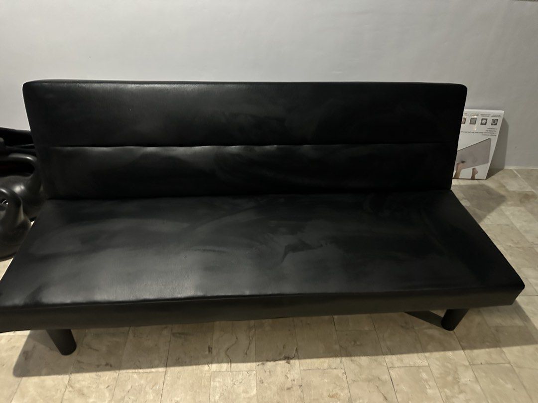 Leather folding sofa bed (Category: Sofas) located in Makati City. Submitted by weaponlost (Listing ID 1468832999, Image 2). Description: Leather Folding sofa.
