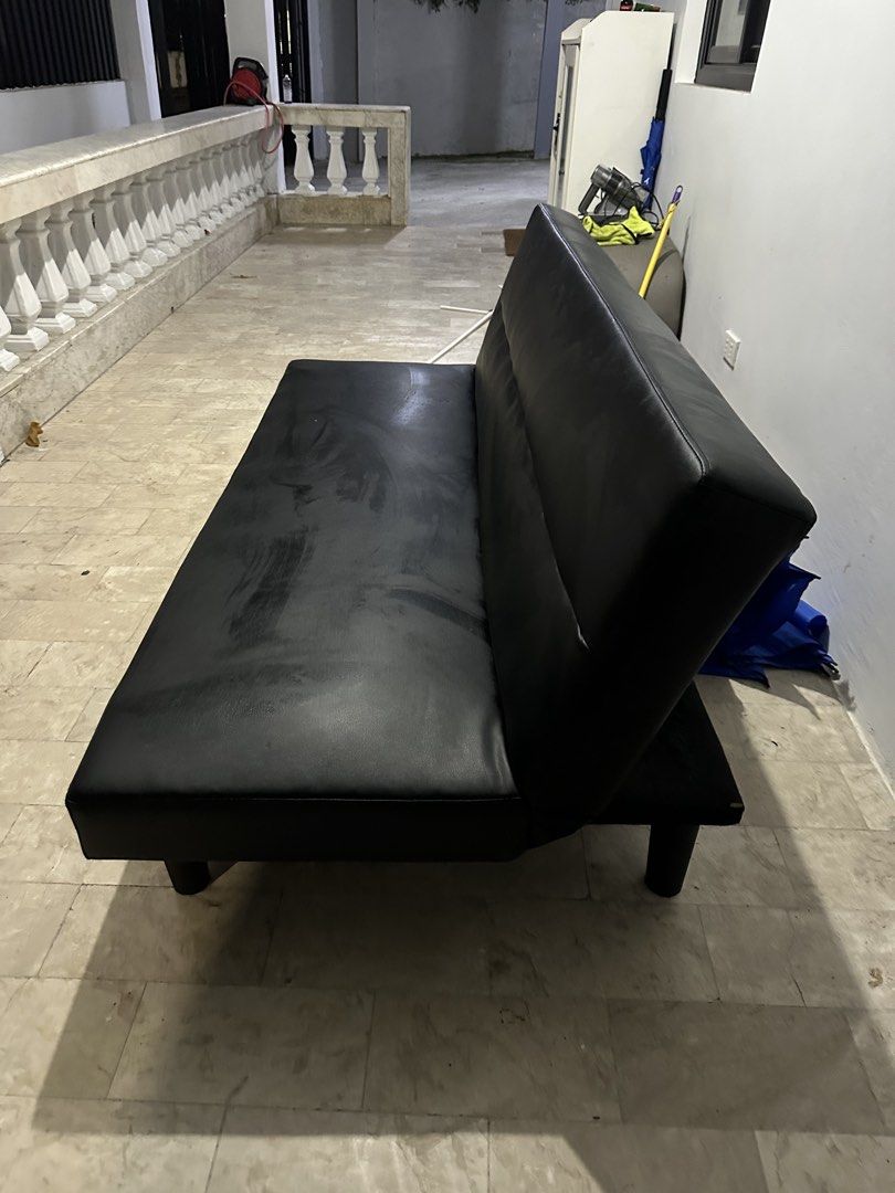 Leather folding sofa bed (Category: Sofas) located in Makati City. Submitted by weaponlost (Listing ID 1468832999, Image 1). Description: Leather Folding sofa.