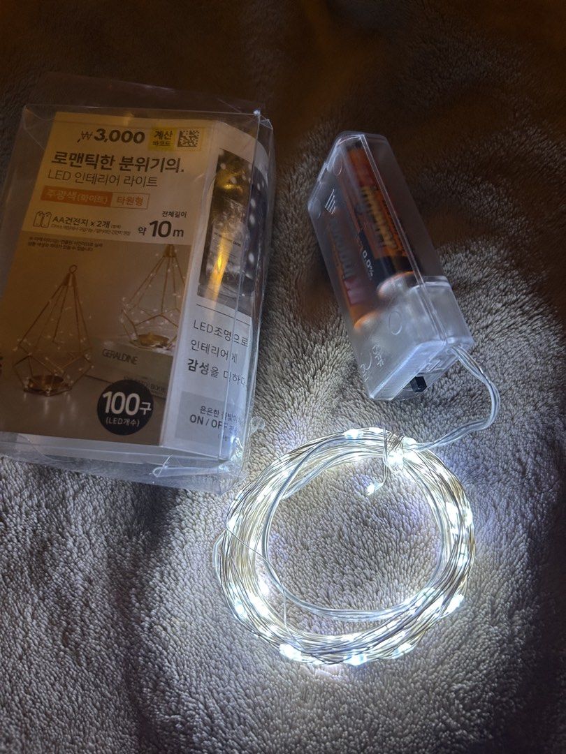 LED Interior Light (Daylight Color) (Category: Nursery Lighting & Decor) located in Manila. Submitted by zscollectibles (Listing ID 1468868944, Image 3). Description: 10meters, 2AA batteries (batteries not included) 🍀✨Please read before messaging. Thank you.✨🍀 ❗️No return no exchange. Actual item posted. ❗️No haggling. LP Posted. ❗️No cancellation once order confirmed and scheduled for shipping. ❗️J&T, or your choice your book. (SF shouldered b