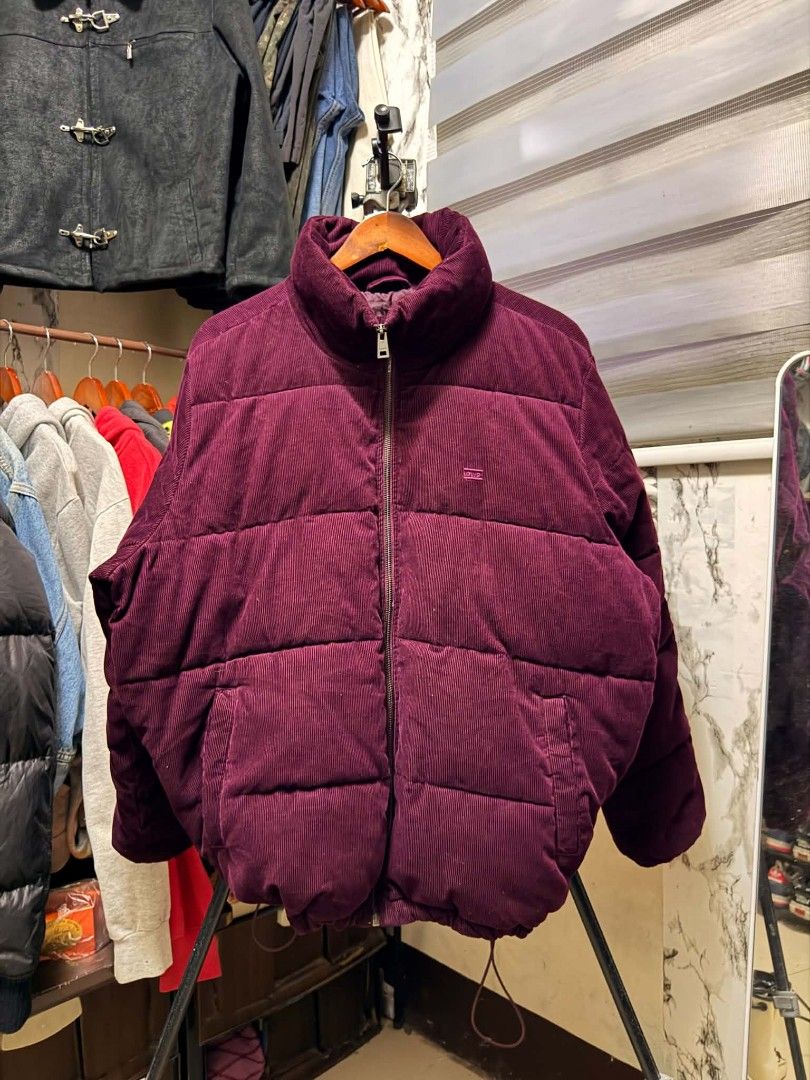 Levi Strauss Corduroy Puffer Jacket (Category: Coats, Jackets and Outerwear) located in Cavite. Submitted by naiv.wardrobe_studioco. (Listing ID 1468734719, Image 1). Description: FOR SALE Levis Corduroy Puffer Jacket rare color 10/10 color rate W - 26 L - 28 smooth zippers no issue price 1,200 📍GMA, Cavite 🚚 via JNT nationwide or Lalamove.
