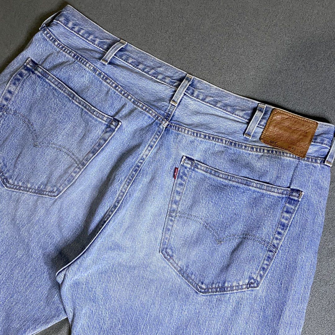 Levi's 501 (Category: Jeans) located in Dasmarinas. Submitted by slime_thrifts (Listing ID 1468847760, Image 3). Description: Levis 501 Fly button 40 waist 45 length 10 hem Excellent No issue Ready to use ₱1000 + sf.
