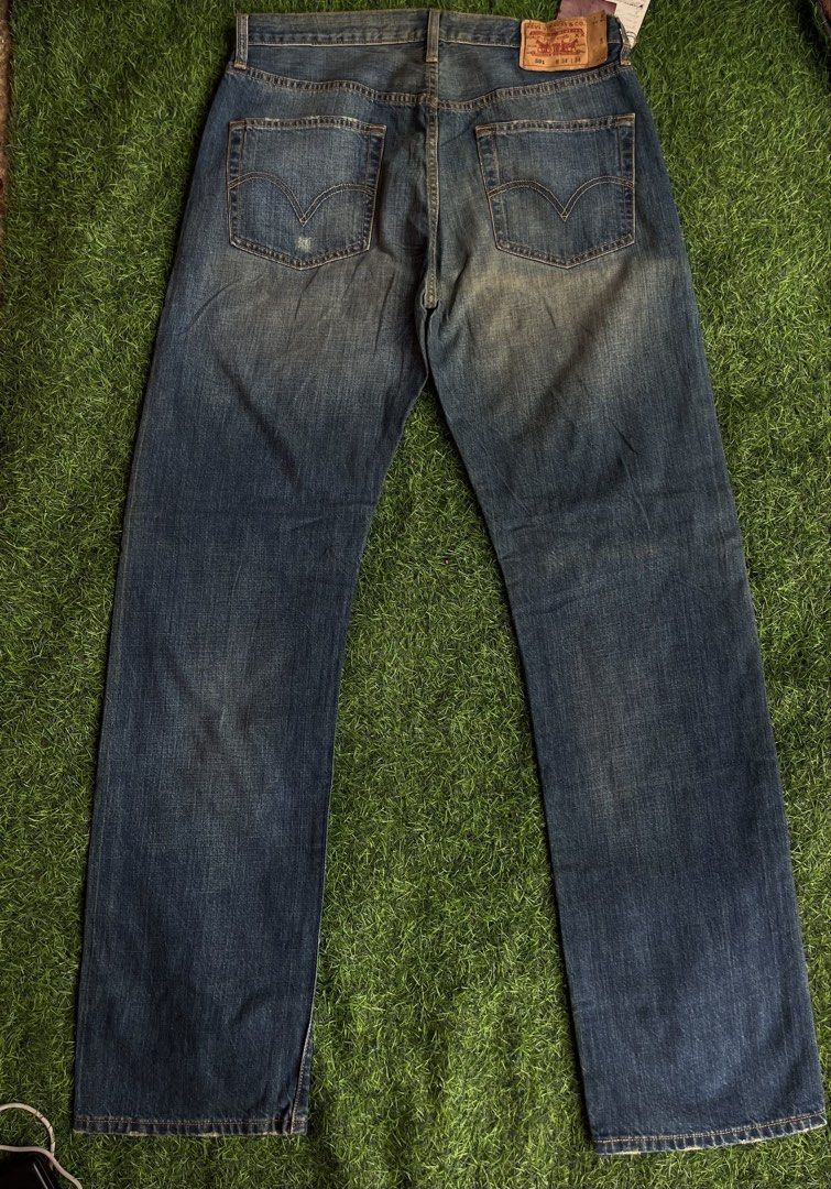 Levi's 501® Original Fit Jeans (Category: Jeans) located in Carcar. Submitted by thrift_kidd (Listing ID 1468753274, Image 3). Description: Levi’s 501 with vintage-style wash & distressing Size 34 actual waist Excellent Condition With hangtag DM ME TO PURCHASE 📩.