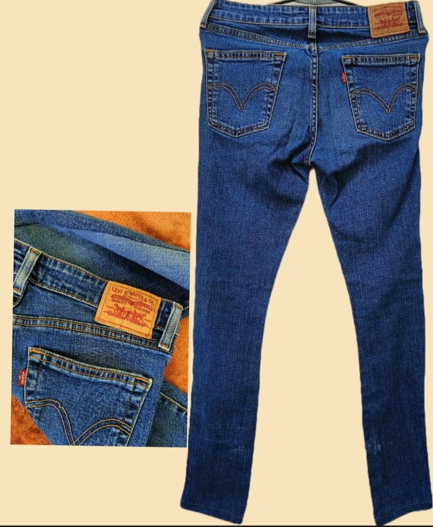 Levi's Low Flare Jeans Size 7M (Category: Jeans) located in Manila. Submitted by elyseva.356 (Listing ID 1468718161, Image 2). Description: Authentic Vintage Levi's low-flare jeans made of 98% cotton and 2% Lycra spandex, Made in Mexico Style: Low flare denim jeans Wash: Medium blue Condition: Lightly Used Size: 7 M / Around size 27-30 inch Length: 36 Price: 550 LP: upto 500 only Material: Cotton and lycra blend (stretchable and comfortable) Mode
