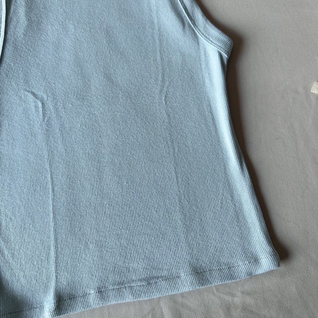 Light Blue Ribbed Tank Top (Category: Sleeveless) located in San Juan City. Submitted by keep.it.clean (Listing ID 1468820399, Image 3). Description: 100% cotton Bought from the US Soft and stretchy fabric.