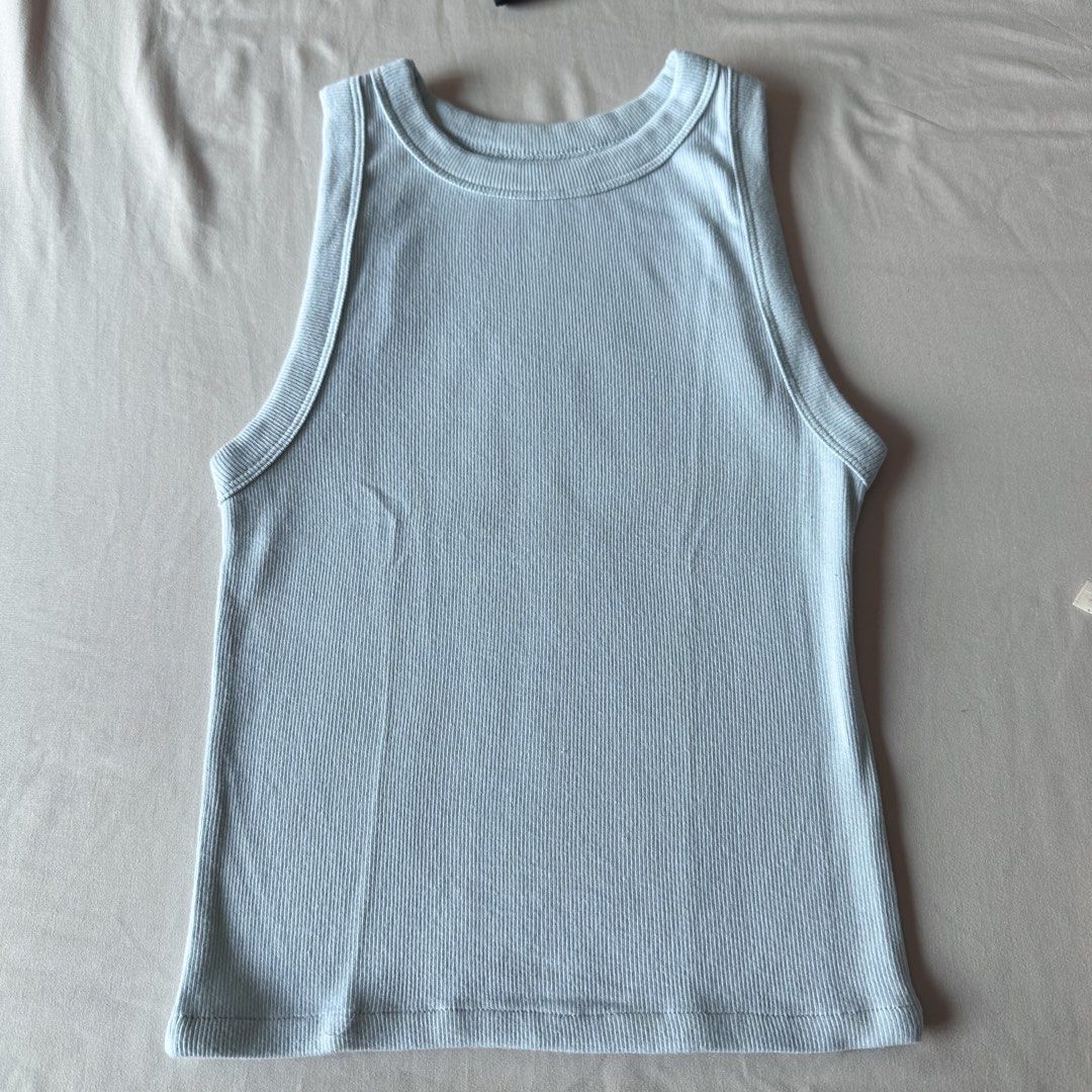 Light Blue Ribbed Tank Top (Category: Sleeveless) located in San Juan City. Submitted by keep.it.clean (Listing ID 1468820399, Image 1). Description: 100% cotton Bought from the US Soft and stretchy fabric.