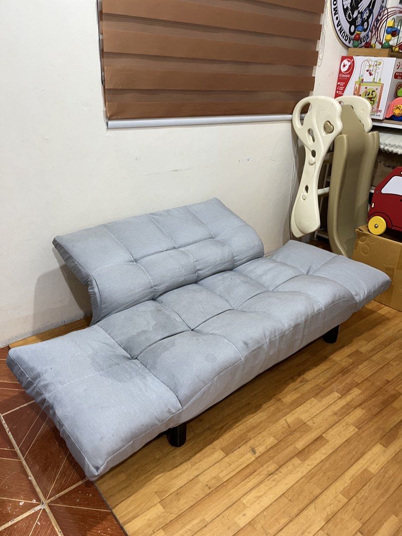 Light Grey Convertible Sofa Bed with Tufted Cushions (Category: Sofas) located in Santa Rosa. Submitted by mommy.cole.affordable.stuff (Listing ID 1468904316, Image 2). Description: .