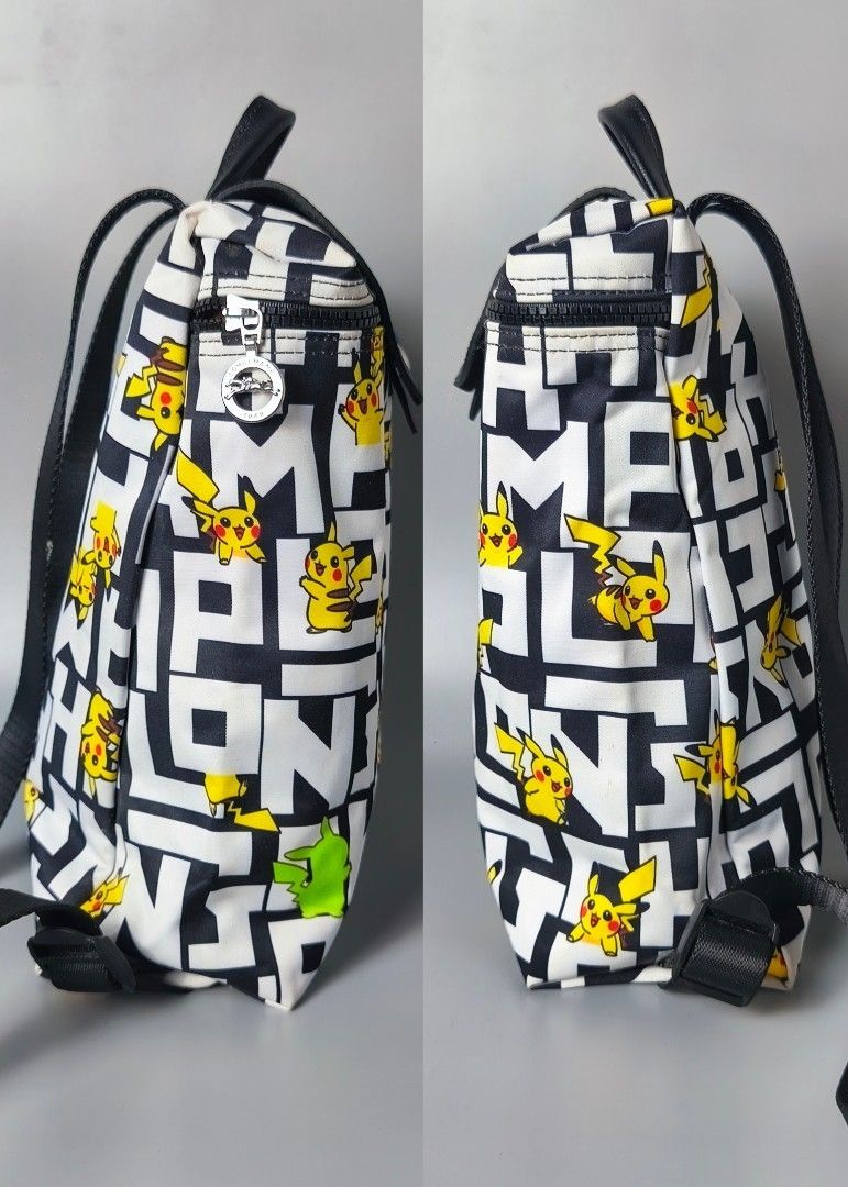 Longchamp x Pokemon Limited Backpack (Rare (Category: Luxury Bags & Wallets) located in Bulacan. Submitted by 4kcollection (Listing ID 1468717007, Image 3). Description: Longchamp x Pokemon Limited Backpack (Rare) Pre-loved from Japan 🇯🇵 Very Good Condition Size: Medium H'12.5 x L'9.5 x W'4 Inches Ykk Zip Sign of use only (dirt & Stain Inside) No Rubs Dm for sure buyer 📩 MOP: Gcash / Maya / BPI Courier: J&t / Lbc / Lalamove Location: SJDM Bula