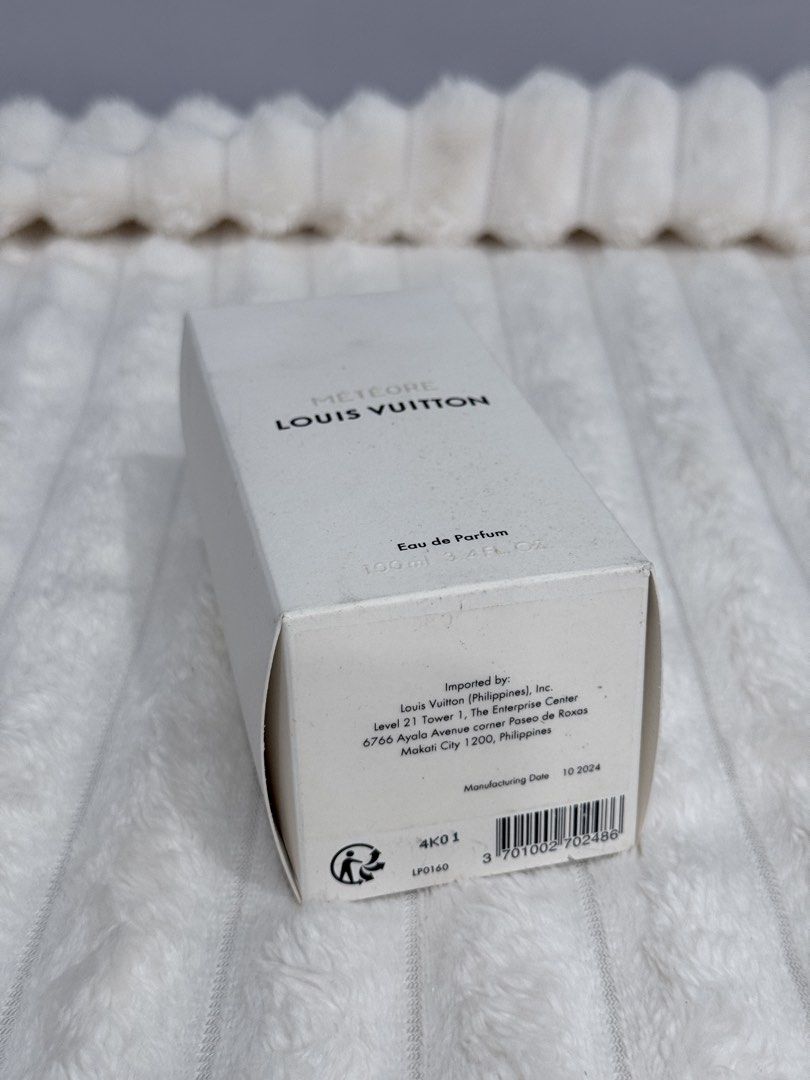 Louis Vuitton Météore Eau de Parfum 100ml (Category: Fragrance & Deodorants) located in Manila. Submitted by altabl123 (Listing ID 1468910600, Image 2). Description: - Brand: Louis Vuitton - Fragrance: Météore Eau de Parfum - Size: 100ml - Condition: Brand new, sealed box packaging RFS: Need funds; letting go of unused items. No longer planning to use it. .