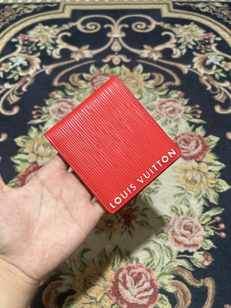 Louis Vuitton Red Epi Leather Wallet (Category: Wallets & Card Holders) located in Manila. Submitted by blessed.drei (Listing ID 1468837728, Image 1). Description: Brandnew with Card Can fit Cash & Cards No Issues ₱350 + Shipping 📍 Deca, Tondo Manila.