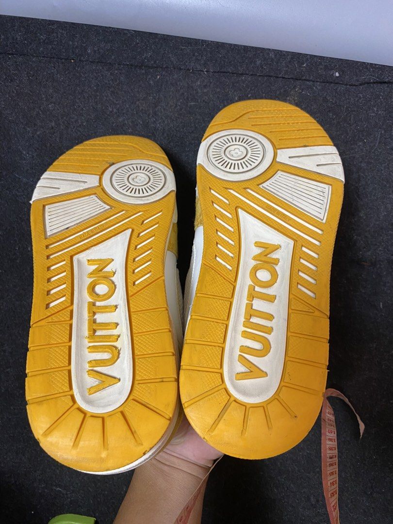 Louis Vuitton Trainers (Category: Sneakers) located in Quezon City. Submitted by loloyz123 (Listing ID 1468841247, Image 3). Description: Louis Vuitton Trainers Condition: Very good Color rate: 9/10 Color: Yellow/ White Size: 8 insole: 28cm.