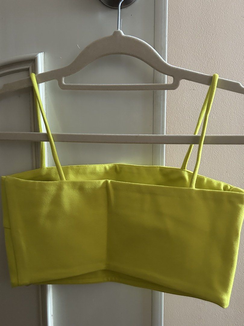 Love, Bonito Crop Camisole Top (Category: Sleeveless) located in General Trias. Submitted by zellybeansz (Listing ID 1468745609, Image 3). Description: - Brand: Love, Bonito - Condition: Brand new, never worn - Color: Bright yellow - Size: XS (UK 6 / US 2).