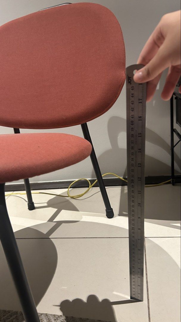 Low Cushioned Chair with Backrest (Muted Red Color) (Category: Chairs) located in Manila. Submitted by emiluh (Listing ID 1468826337, Image 3). Description: Distance from floor to seat is approximately 14 to 15 inches (varies slightly due to slight tilt of the seat) Cushioned low chair with backrest .