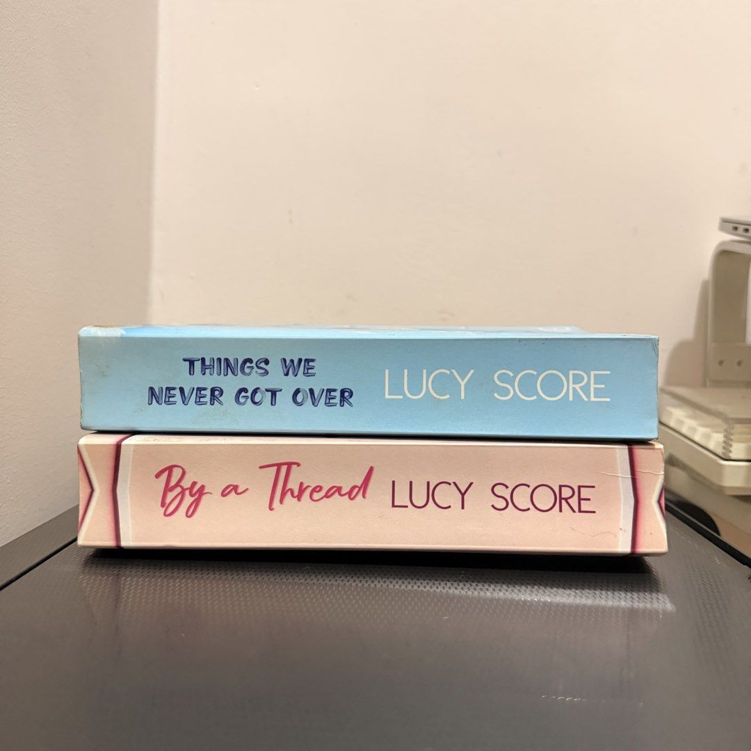 Lucy Score Bundle - Things We Never Got Over & By a Thread (Category: Storybooks) located in Quezon City. Submitted by wordsbymiss.r (Listing ID 1468869809, Image 2). Description: Decluttering❗️Price listed is a bundle price❗️ 📚Things We Never Got Over 📚By a Thread Author: Lucy Score Authentic, not reprint ❌ actual photos posted! the books are preloved from my own collection. please check photos first and expect signs of use/ foxing/ dents on s