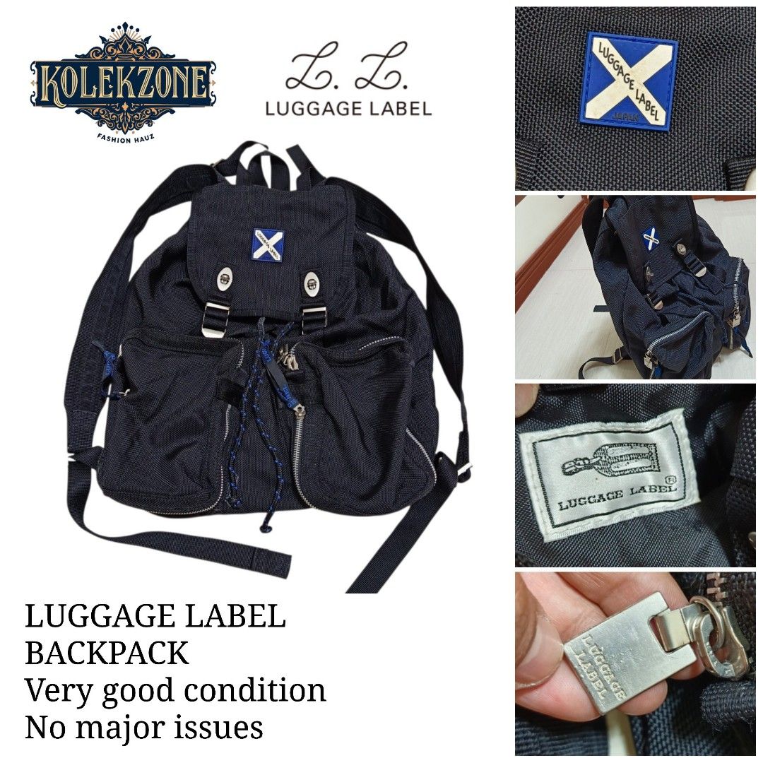 Luggage Label Backpack Black (Category: Backpacks) located in Nasugbu. Submitted by staffpicks1515 (Listing ID 1468785276, Image 1). Description: - Brand: Luggage Label - Color: Classic Black - Material: Heavy-duty woven nylon fabric - Closure: Front flap with double metal twist-lock clasps - Pockets: Twin front zipped utility pockets with braided zipper pulls - Hardware: Durable YKK zippers with custom hardware - Straps: Adjustable shoulder stra