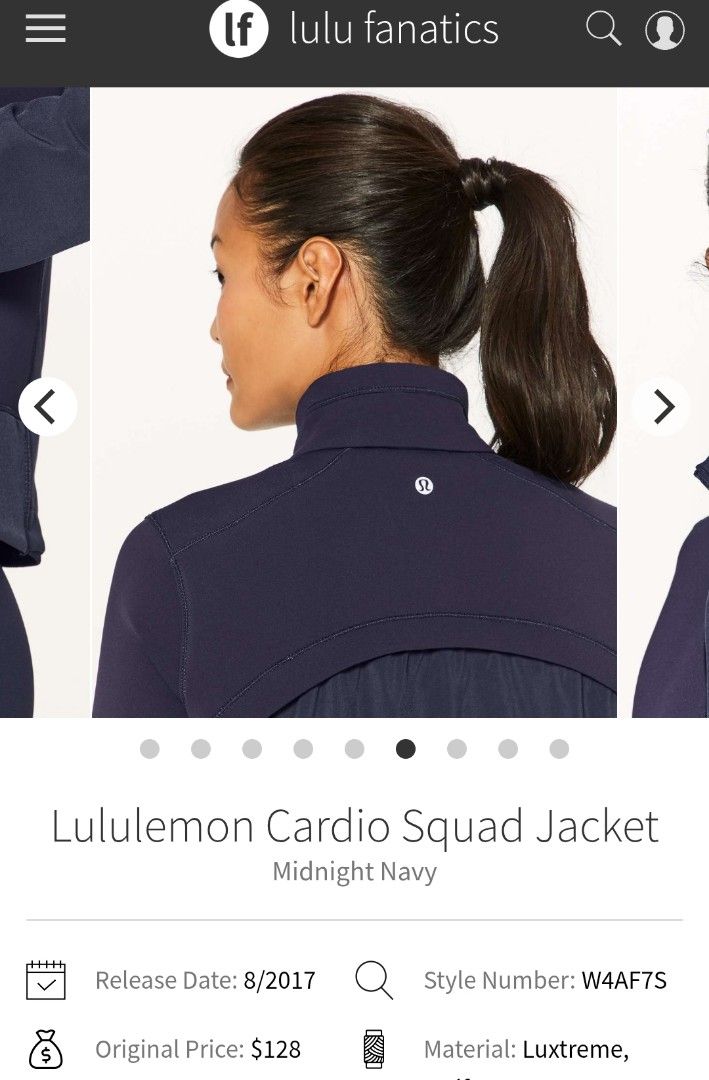 Lululemon cardio Define Jacket (Category: Activewear) located in Cabuyao City. Submitted by THRIFTHITS (Listing ID 1468855131, Image 3). Description: Lululemóñ Cardio Define Jacket Midnight Navy Blue (Authentic) Excellent Condition Size 6 Mine 1k‼️ Direct Message me and Add for fast Transaction ty .