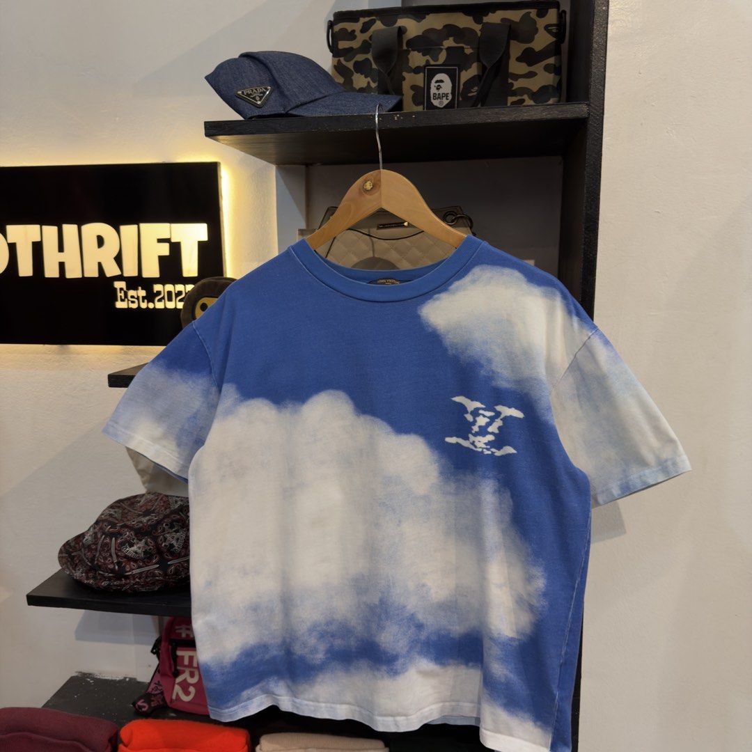 LV Cloud Print Shirt (Category: Tshirts & Polo Shirts ) located in Manila. Submitted by jerichomal82553 (Listing ID 1468900173, Image 2). Description: LV Cloud Print Shirt 22 by 24 Good Condition Complete Tags CLAIM 1300.