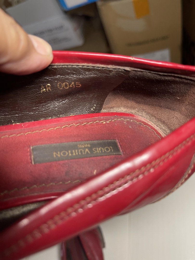 LV Red Loafers (Category: Loafers) located in Mandaluyong City. Submitted by coolmeybab (Listing ID 1468773481, Image 2). Description: Size 37 Louis Vuitton loafers No box .