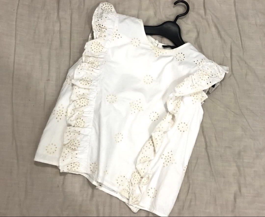 M- Saturday Club Eyelet Top (Category: Blouses) located in Quezon City. Submitted by extrapetite_ph (Listing ID 1468768573, Image 2). Description: .