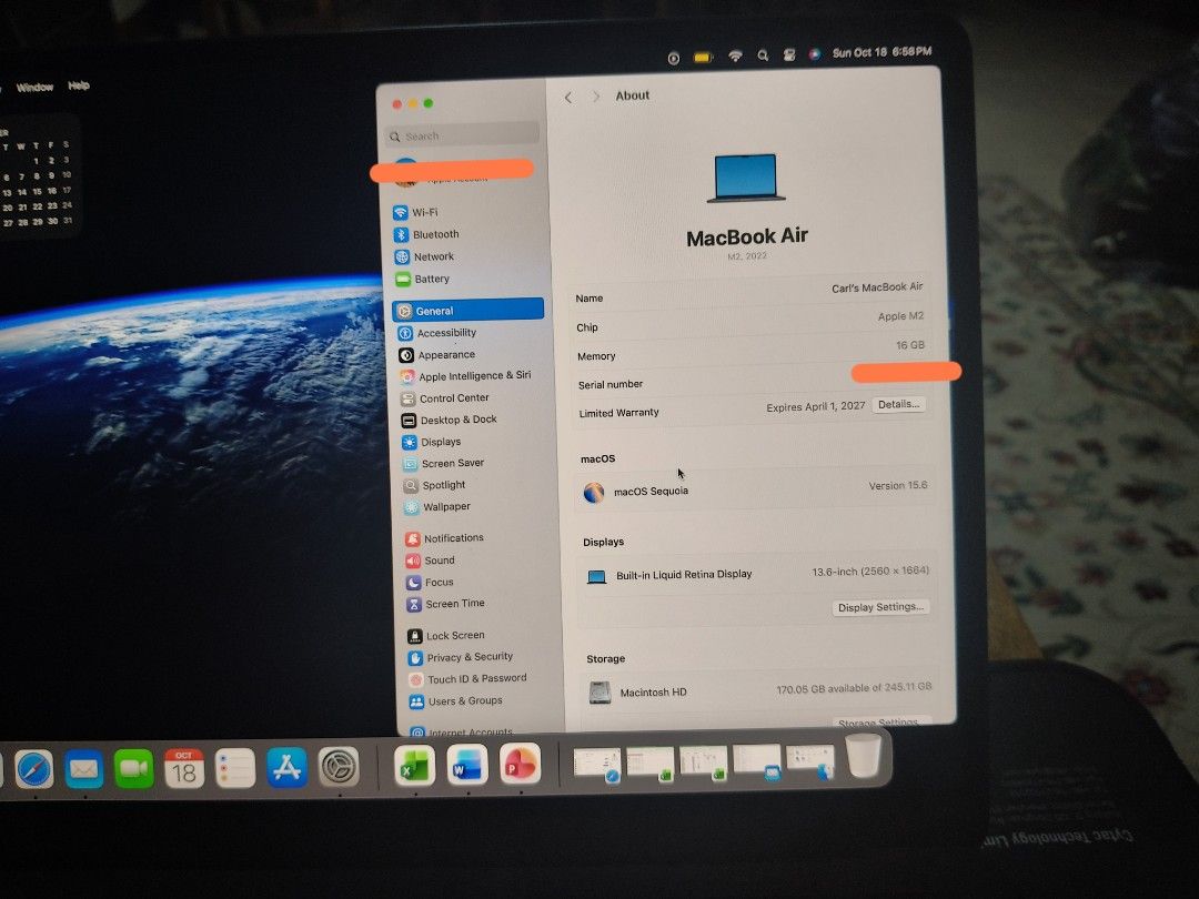 Macbook air m2 16/256 (Category: Laptops & Notebooks) located in Lupon. Submitted by marcopacquiao (Listing ID 1468854305, Image 2). Description: 47k 20 charge cycle 100 % battery.