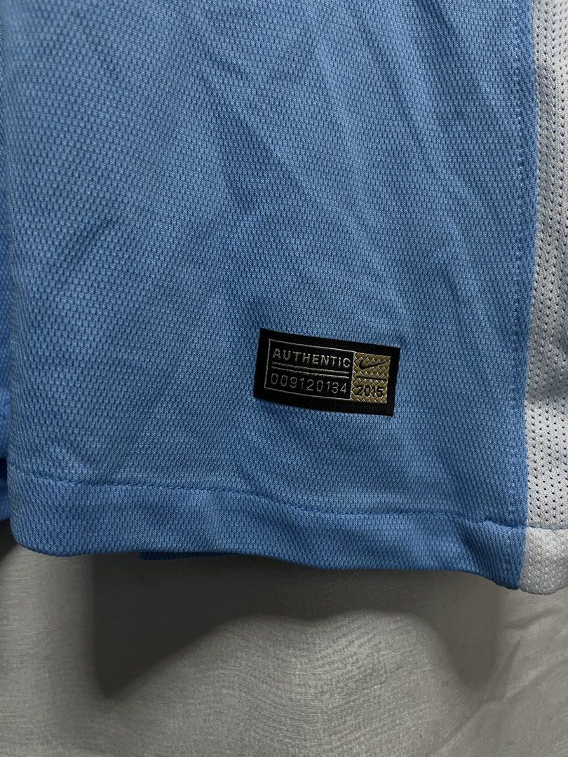 Manchester City 2013/2014 Home Nike Jersey (Category: Activewear) located in Davao. Submitted by znerol_26 (Listing ID 1468832321, Image 3). Description: - Authentic Manchester City 2013/2014 home kit - Classic sky blue design with a stylish white polo collar - Nike Swoosh embroidery and club crest on the chest - Iconic Etihad Airways front sponsor - Breathable white mesh side panels with Dri-FIT fabric technology - Size: XL (includes authentic p