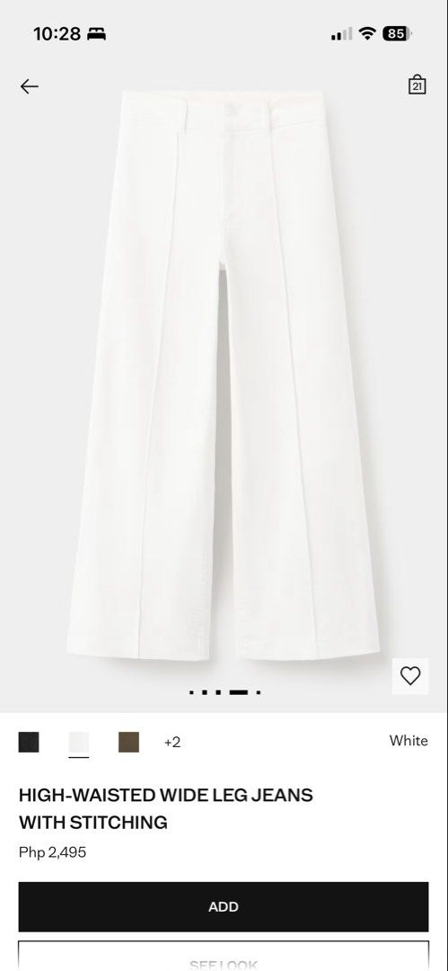 Mango High-Waisted Wide Leg Jeans with Stitching (Category: Jeans) located in Muntinlupa City. Submitted by allyza1234567 (Listing ID 1468869918, Image 1). Description: Bnwt.