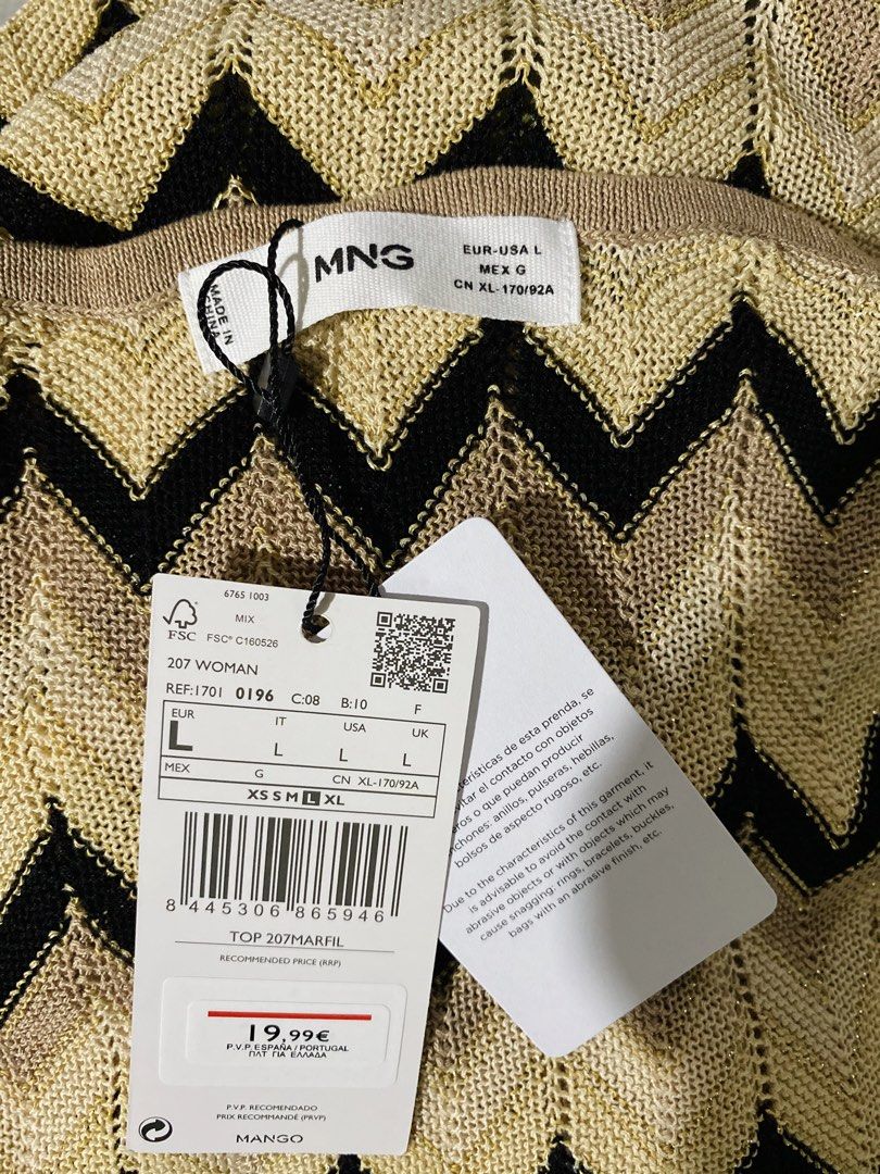 Mango Openwork knit top (Category: Sleeveless) located in Manila. Submitted by glen_n (Listing ID 1468845429, Image 3). Description: Original Openwork knit top Brandnew with tag Size: Large Originally purchased at 1,495 Selling for 680 .