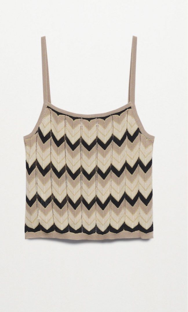 Mango Openwork knit top (Category: Sleeveless) located in Manila. Submitted by glen_n (Listing ID 1468845429, Image 1). Description: Original Openwork knit top Brandnew with tag Size: Large Originally purchased at 1,495 Selling for 680 .