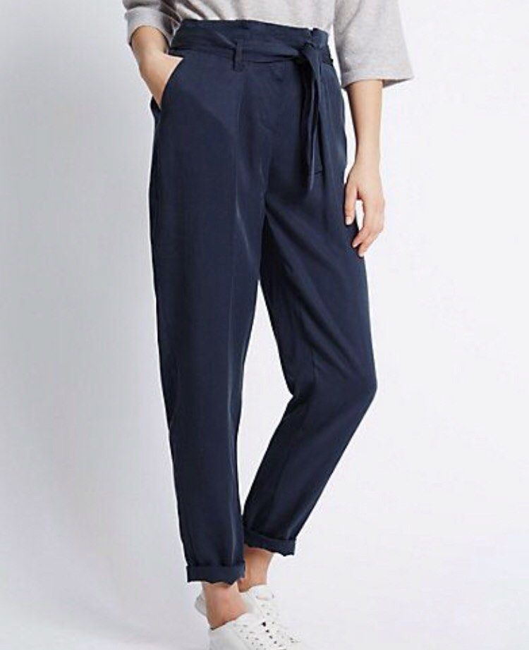 MARKS & SPENCER BLUE PANTS 30 (Category: Other Bottoms) located in Marikina City. Submitted by minimalistmanila (Listing ID 1468801843, Image 2). Description: Brand new M&S dark blue belted pants bought abroad. Fits 30 waist, 38 inches length. Tapered style. Invest in good quality clothing. Order now! *Color may vary due to lighting. .