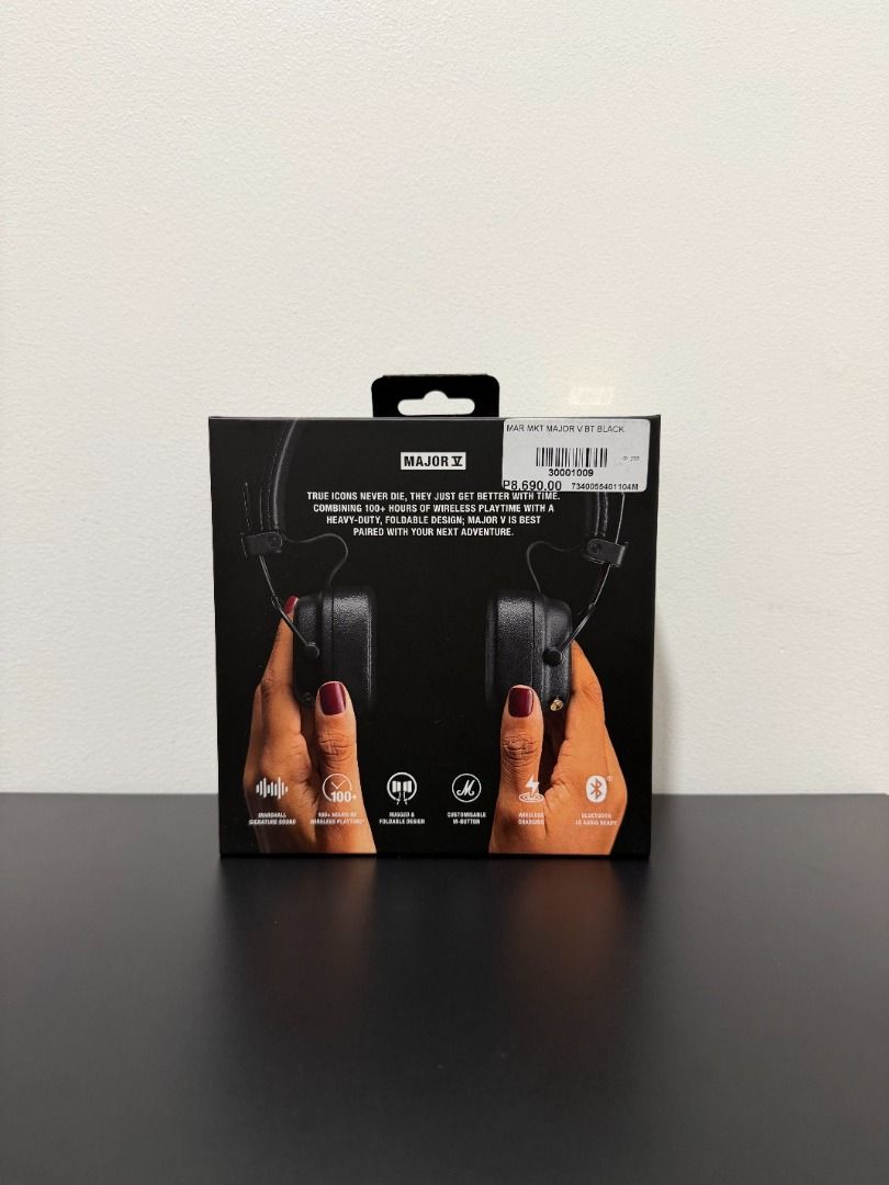 Marshall Major V Wireless Headphones (Category: Headphones & Headsets) located in Mandaluyong City. Submitted by chubskalichummyjuno (Listing ID 1468864153, Image 2). Description: Marshall Major V New and sealed. ₱5,800 Mandaluyong City.