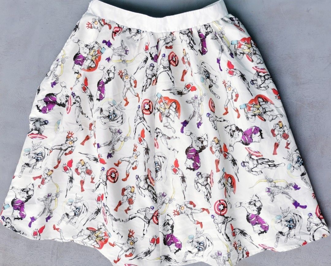 Marvel Avengers Design Womens Printed Skirt (Category: Skirts) located in Bacoor. Submitted by nineties_kid (Listing ID 1468741871, Image 2). Description: <==• Marvel Avengers Design Womens Printed Skirt Style: Gathered Skirt Size: Large Color: White Waist size: 30 inches Skirt length: 25 inches Skirt Dimension: 30-47 _________________________ -Modes Of Delivery: J&T/Lalamove/ LBC (Cash on Pick-up/COD) -Meet-up (Bacoor Cavite Area/Mandaluyong-Sha