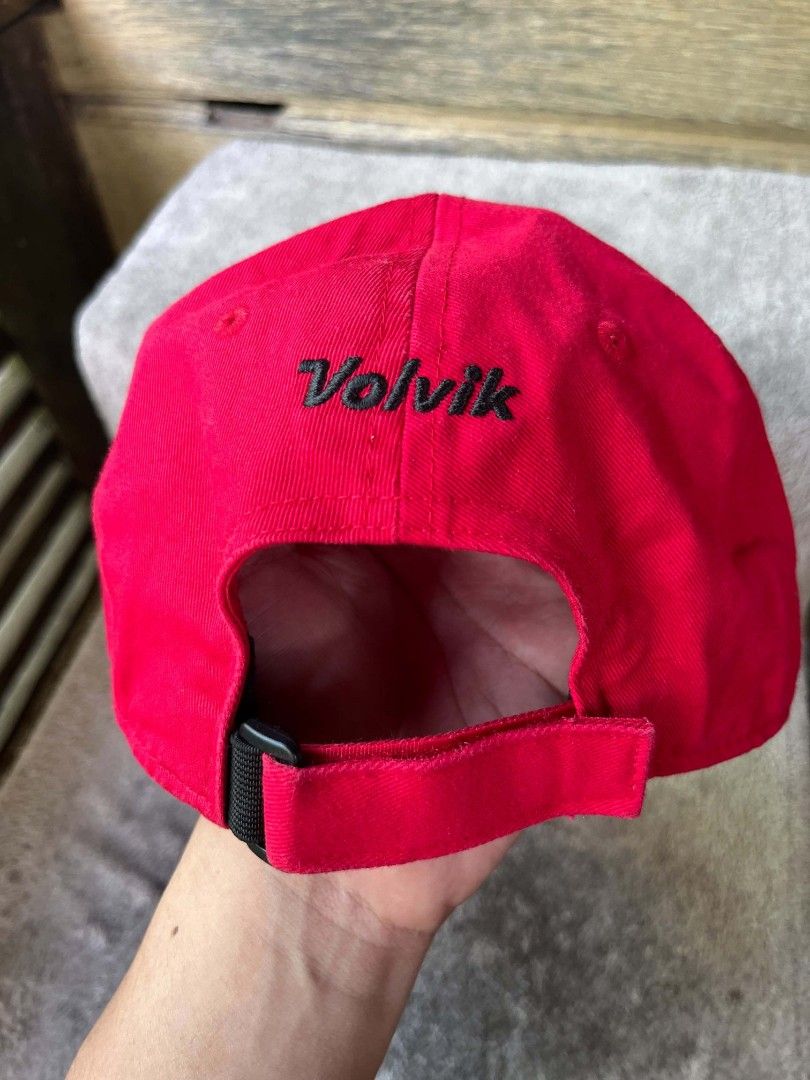 Marvel x Volvik Spider-Man Red Baseball Cap (Category: Caps & Hats) located in Baroy. Submitted by laudecarlfe24 (Listing ID 1468747438, Image 2). Description: - Official Marvel x Volvik collaboration baseball cap in bright red - Features detailed Spider-Man embroidery on the front panel - Includes a convenient metallic magnetic ball marker attached to the brim edge - Standard curved visor design with breathable embroidered eyelets - Clean condit