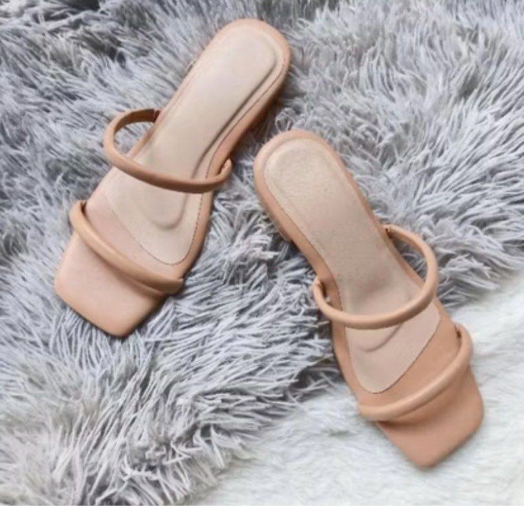 Matthews Nude Strap block heels (Category: Heels) located in Manila. Submitted by brownbutterlatte (Listing ID 1468793332, Image 1). Description: Original price: 1499 pesos Bought last Sept at SM Dept (SM Aura) - still with box! Size 9 but fits size 8 (wide feet) perfectly - nude strap heels sandal (tubular strap design) see last photo for actual when worn H&M Mango Cotton on Gap Guess F21 Stradivarius Cos Bershka Zara Zalora Adidas Nike American