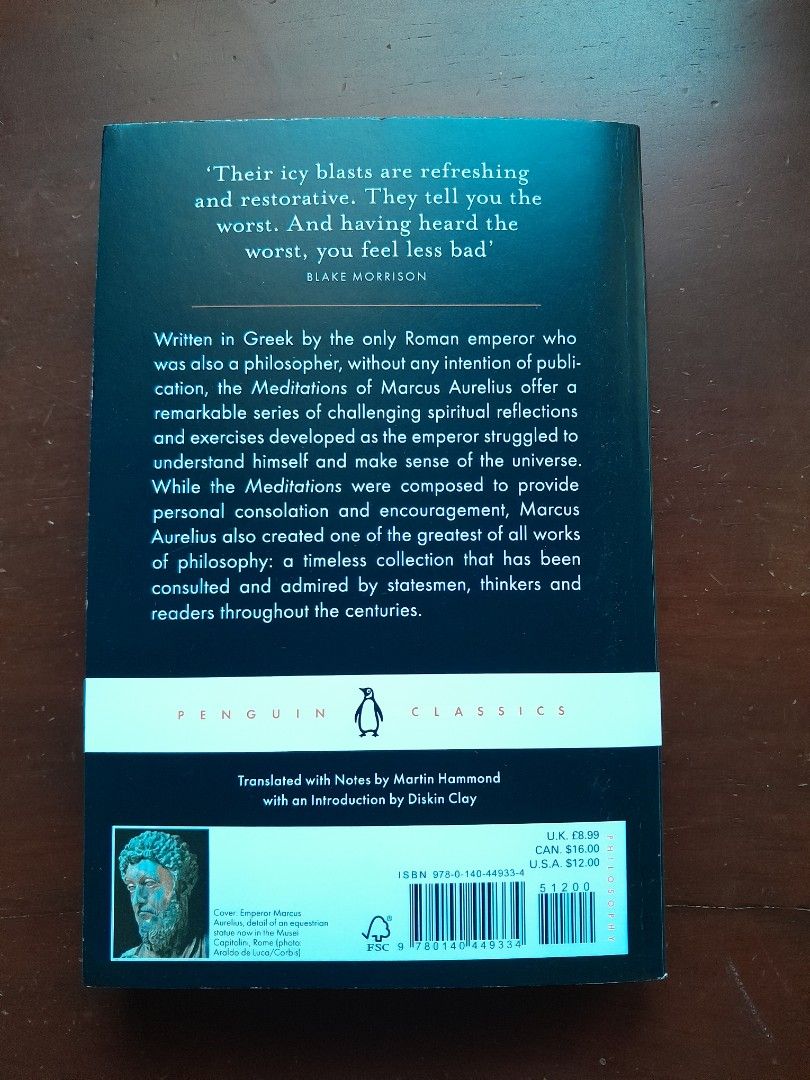 Meditations book by Marcus Aurelius (Category: Storybooks) located in Davao. Submitted by mycloset_dvo (Listing ID 1468790756, Image 3). Description: .