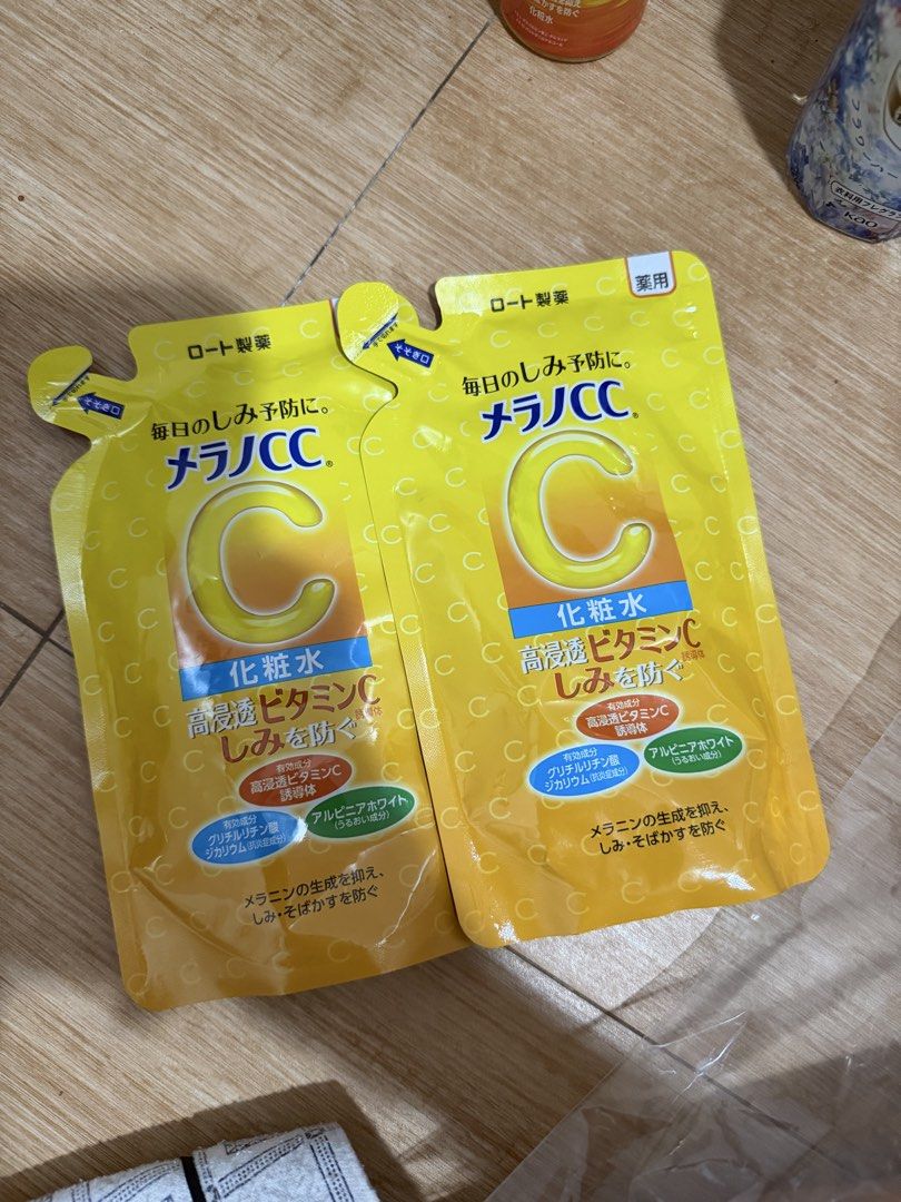 Melano CC Brightening Lotion Refill Pack Set (Category: Face Care) located in Manila. Submitted by n1khola1_20051606 (Listing ID 1468757476, Image 1). Description: - Product: Rohto Melano CC Brightening Lotion Refill - Quantity: 2 packs (170ml each) - Condition: Brand new, unopened pouches - Key Benefit: Formulated with Vitamin C derivative to prevent dark spots and hyperpigmentation - Scent: Refreshing citrus - Note: Refill packs only, ideal for