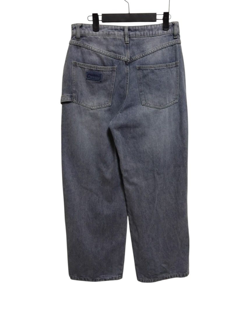 Minicream Korea Blue Denim Carpenter Pants (Category: Jeans) located in Pasig City. Submitted by hustlexcurate (Listing ID 1468771520, Image 2). Description: Minicream Korea Blue Denim Carpenter Pants Size S Dimensions; Waist: 30 inches Lenght: 42 inches Leg Opening: 11 inches.