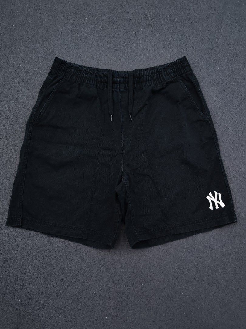 MLB NY Shorts (Category: Shorts) located in Bulacan. Submitted by emilj23 (Listing ID 1468724487, Image 1). Description: MLB NY Shorts Size XL on tag L 18.5 W 32-36 Leg Hole 12 Condition 9/10 Color rate 9/10 No Issue.