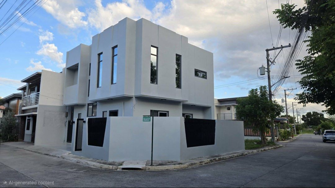 FOR SALE: MODERN MINIMALIST HOUSE and LOT (Category: Bed Frames & Mattresses) located in Angeles City. Submitted by tatasexy_24 (Listing ID 1468517973, Image 2). Description: - Style: Clean minimalist design in neutral gray tones with abundant natural light - Bedroom: Includes a spacious gray bed frame, matching sectional sofa, and sleek concrete-look flooring - Windows: Fitted with modern roller blinds - Bathroom: Features a luxurious freestandi