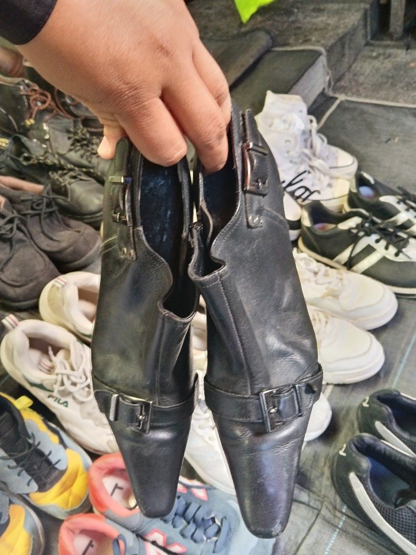 Monet 2000s Buckle Leather Heeled Booties (Category: Heels) located in Laur. Submitted by itzeco999 (Listing ID 1468781002, Image 3). Description: no issue 699 plus ship Nueva Ecija loc #salemate.