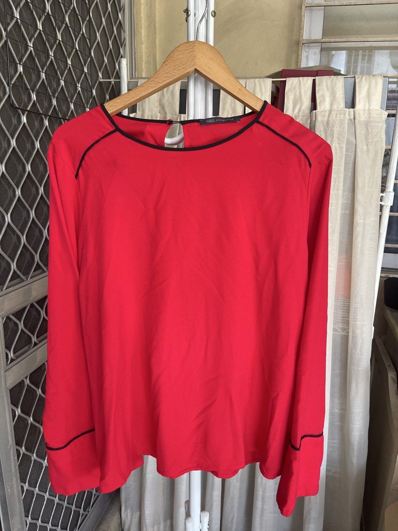 M&S Very Red L/S top (Category: Longsleeves) located in Mandaluyong City. Submitted by coolmeybab (Listing ID 1468789990, Image 1). Description: Size 20.