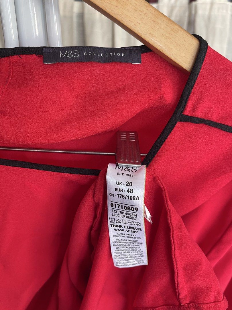 M&S Very Red L/S top (Category: Longsleeves) located in Mandaluyong City. Submitted by coolmeybab (Listing ID 1468789990, Image 2). Description: Size 20.