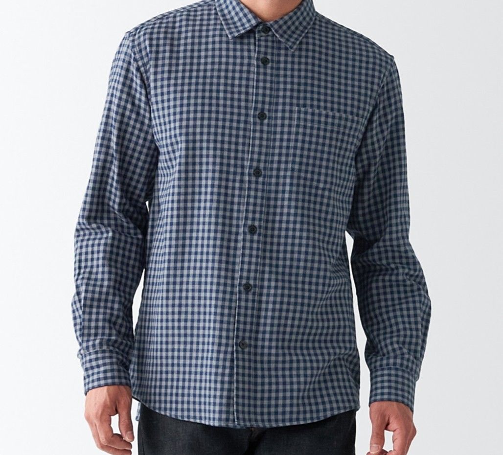(M-XL) Muji NWT Blue Gingham Button Down Shirt (Category: Longsleeves) located in Quezon City. Submitted by ginghamgirlie (Listing ID 1467268640, Image 1). Description: SIZE ON TAG: M BEST FITS: M-XL MEASUREMENTS chest: 44 inches length: 31 inches 📌 PLEASE NOTE • Sizing is based on the actual measurements of the garment, not the tagged size. • Pre-owned pieces may differ from the tagged size due to stretching, shrinkage, wear, alterations, or la