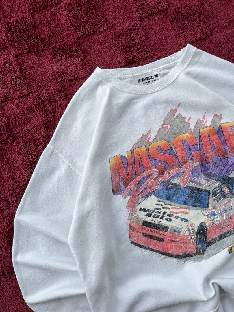Nascar Crewneck Sweatshirt (Category: Coats, Jackets and Outerwear) located in Manila. Submitted by thriftm.e (Listing ID 1468922631, Image 2). Description: Dimes (in inches) Length: 29 Width: 23 ONE SIZE FITS ALL Condition: 10/10 Color Rate: 10/10 Issue: None.