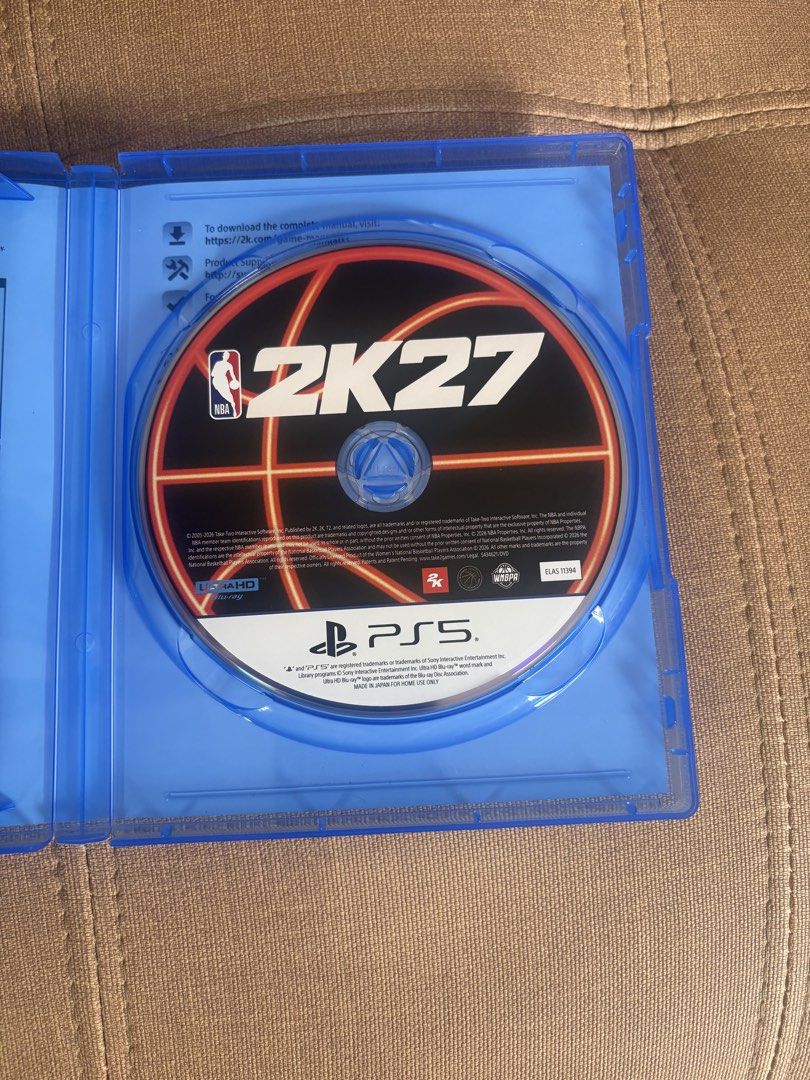 NBA 2K27 PS5 Game (Category: PlayStation) located in Caloocan City. Submitted by usedps57 (Listing ID 1468737234, Image 2). Description: - Platform: PlayStation 5 (Physical Disc) - Condition: Like new, played only once - Case: Standard blue case with zero cracks or damage - Availability: On-hand and ready to ship - Reason for selling: Finished playing, time to pass it on.